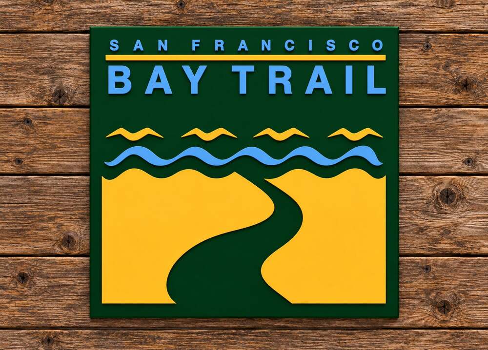 San Francisco Bay Trail Road Sign Marker California Hike Bike Walk Run Outdoors